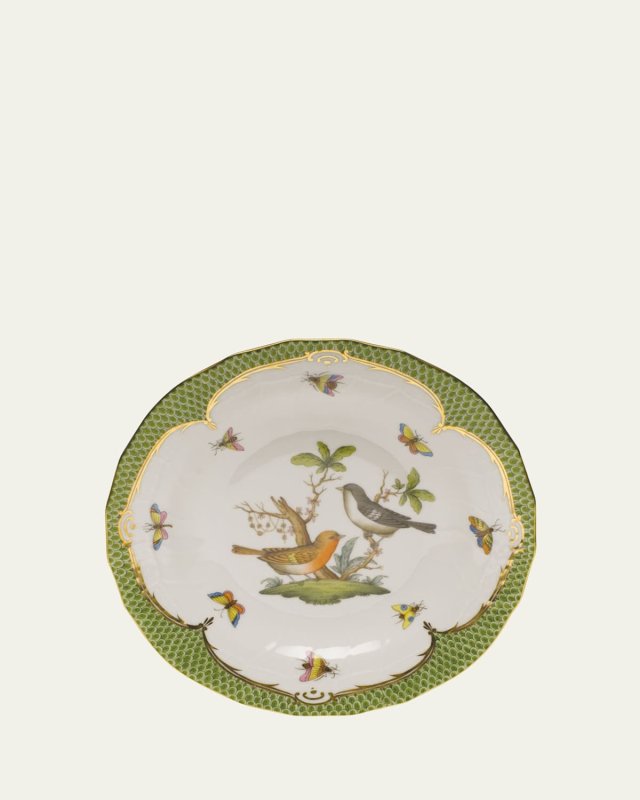 Rothschild Bird Green Motif 05 Dessert Plate
